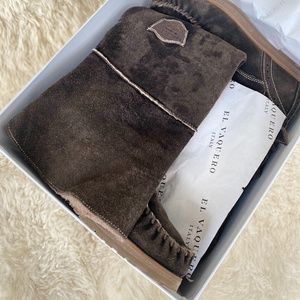 EL VAQUERO  Suede & Shearling Peat Cortina Boots EU39/ US8.5